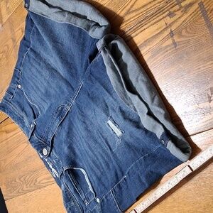 SEVEN7 WOMENS Jean Shorts 20W Denim BLUE Preowned CUFFS CUFF